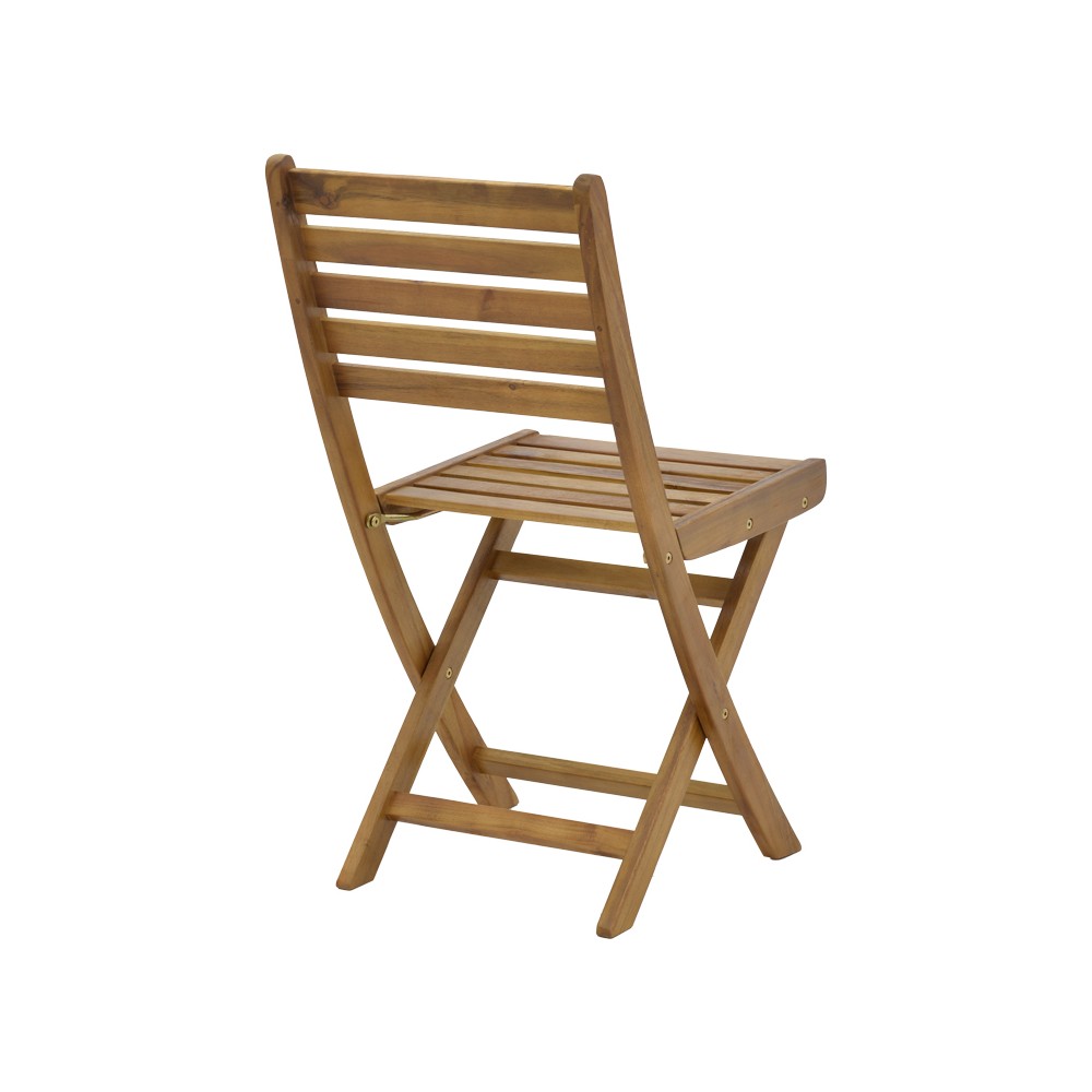 Chaise pliante de jardin en bois acacia naturel 40x53x82cm