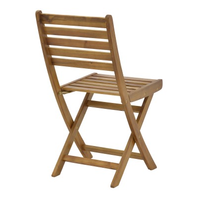 Chaise pliante de jardin en bois acacia naturel 40x53x82cm