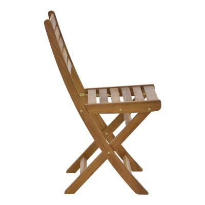 Chaise pliante de jardin en bois acacia naturel 40x53x82cm