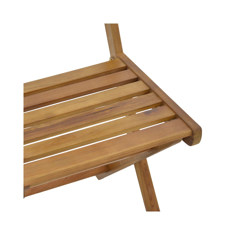 Chaise pliante de jardin en bois acacia naturel 40x53x82cm