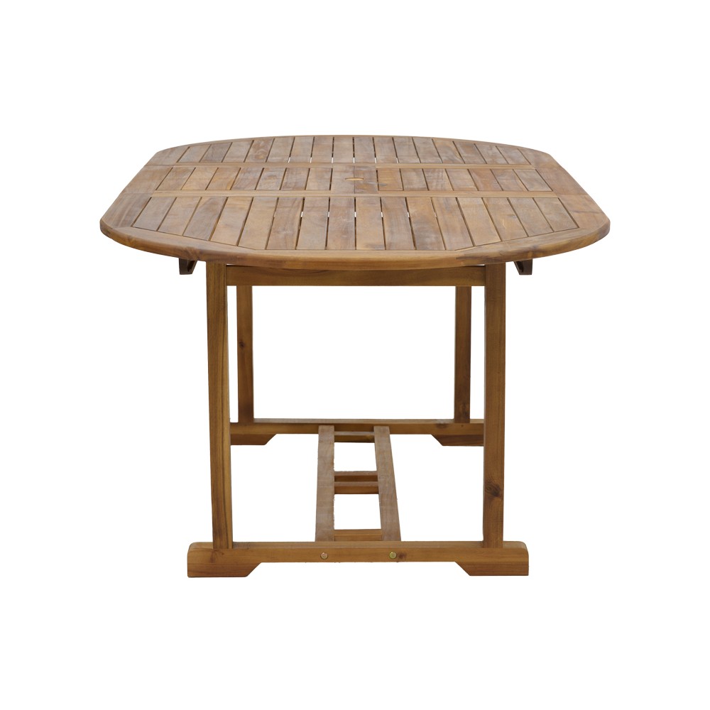 Table de jardin extensible bois d'acacia 200/150x100x75cm