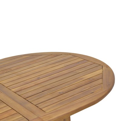 Table de jardin extensible bois d'acacia 200/150x100x75cm