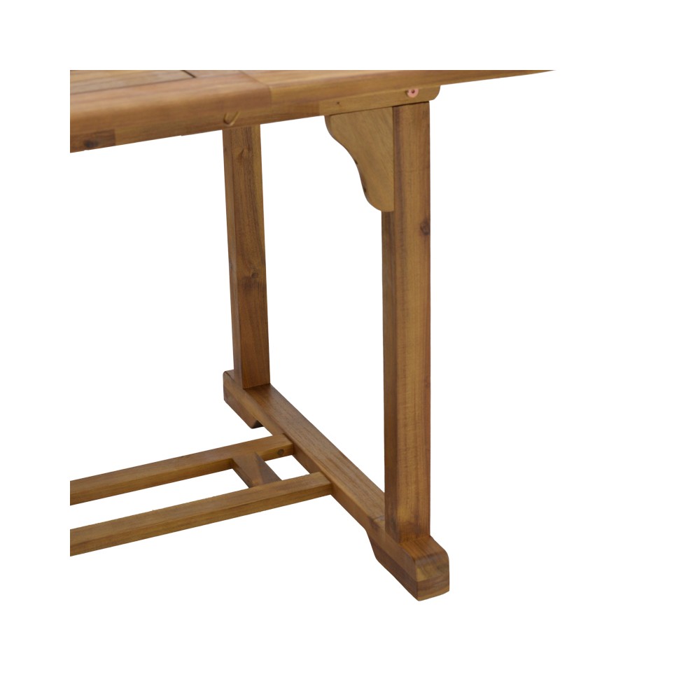 Table de jardin extensible bois d'acacia 200/150x100x75cm