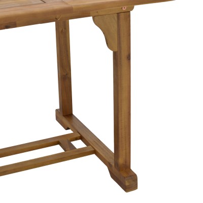 Table de jardin extensible bois d'acacia 200/150x100x75cm