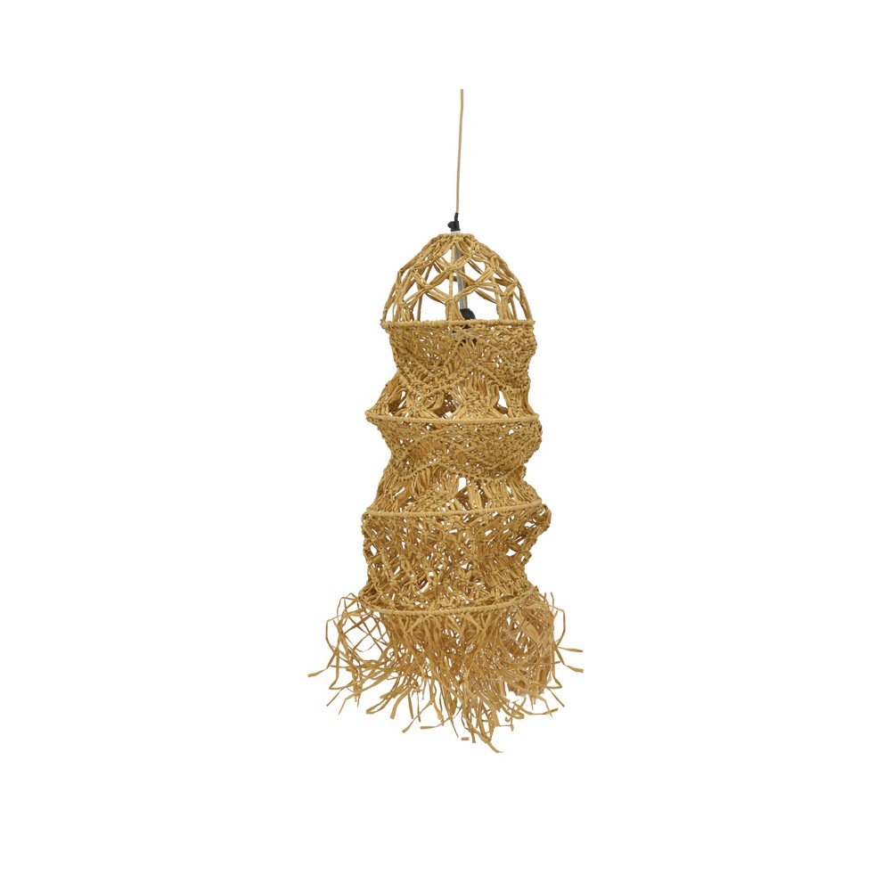 Plafonnier suspension luminaire papier tressé 25x115 cm

