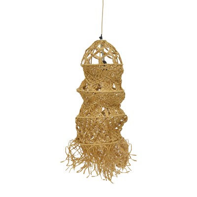 Plafonnier suspension luminaire papier tressé 25x115 cm
