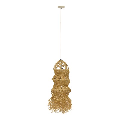 Plafonnier suspension luminaire papier tressé 25x115 cm
