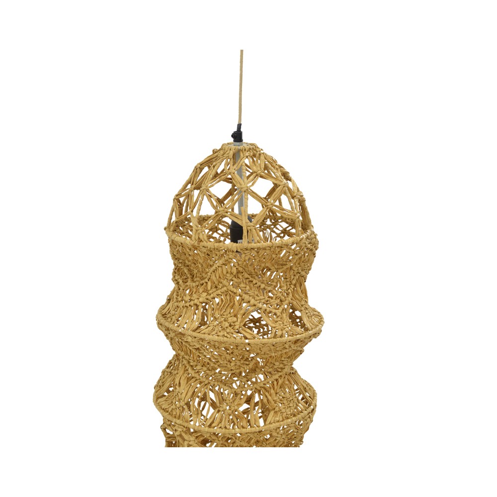 Plafonnier suspension luminaire papier tressé 25x115 cm
