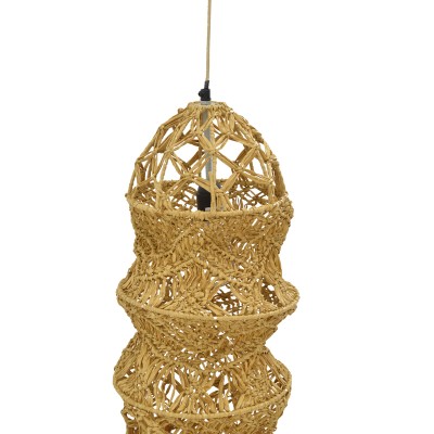 Plafonnier suspension luminaire papier tressé 25x115 cm
