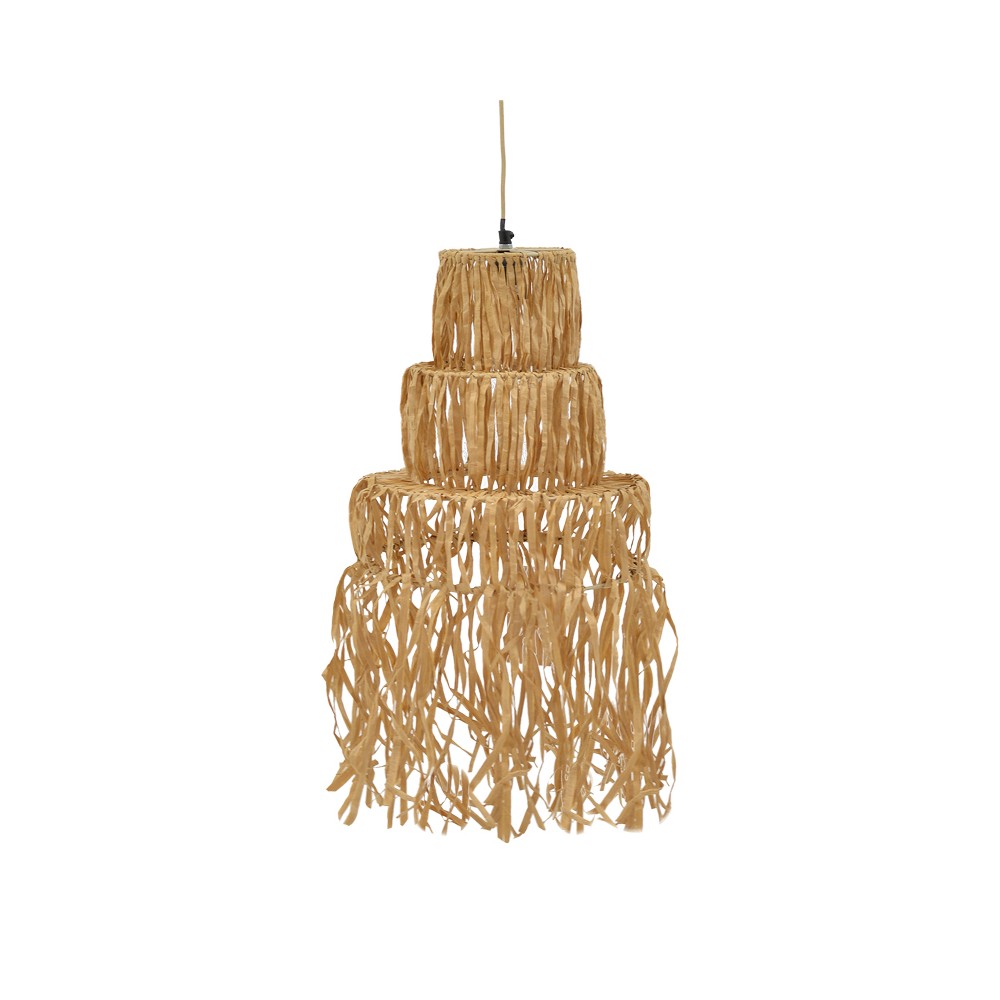 Plafonnier suspension luminaire papier tressé 30x125 cm