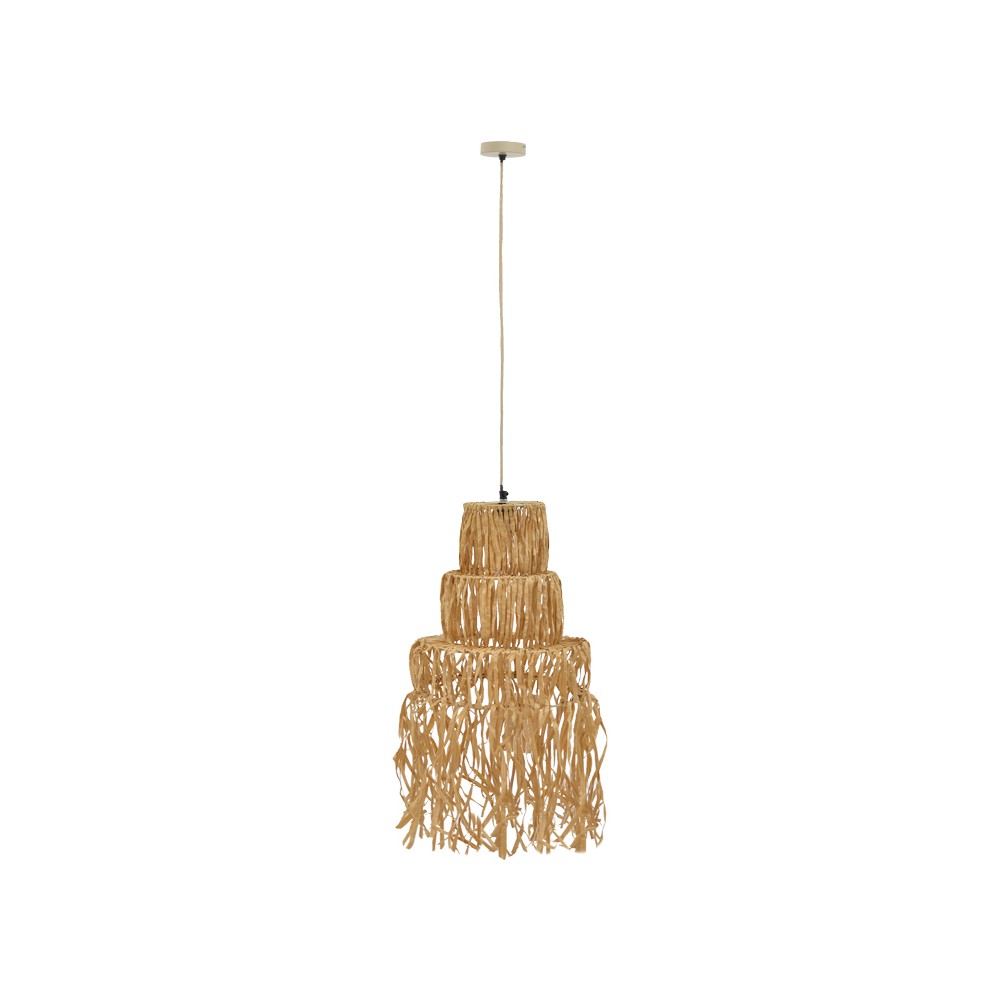 Plafonnier suspension luminaire papier tressé 30x125 cm