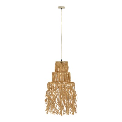 Plafonnier suspension luminaire papier tressé 30x125 cm