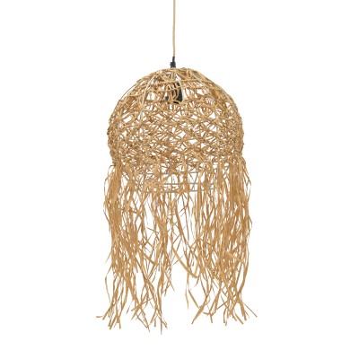 Plafonnier suspension luminaire  papier tressé 40x110 cm
