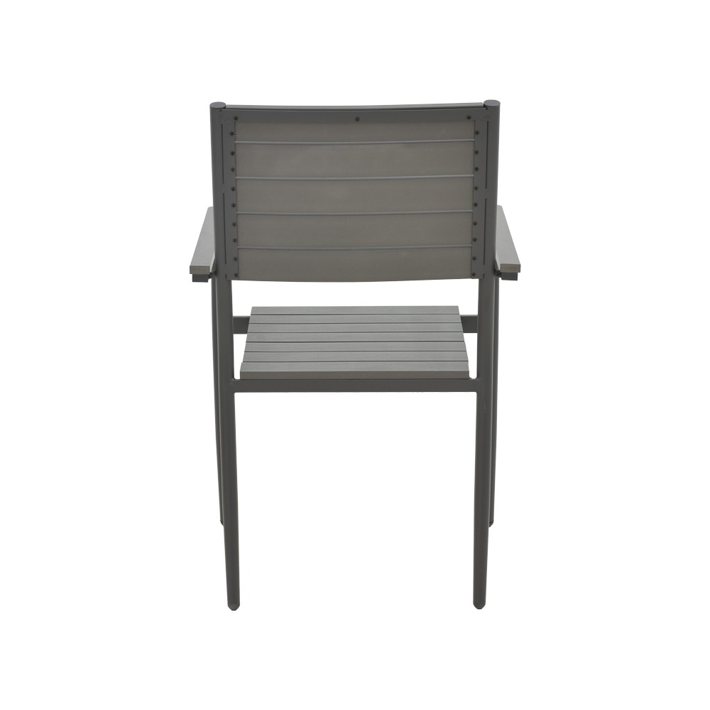 Chaise de jardin aluminium anthracite- contreplaqué gris 60x56,3x89 cm