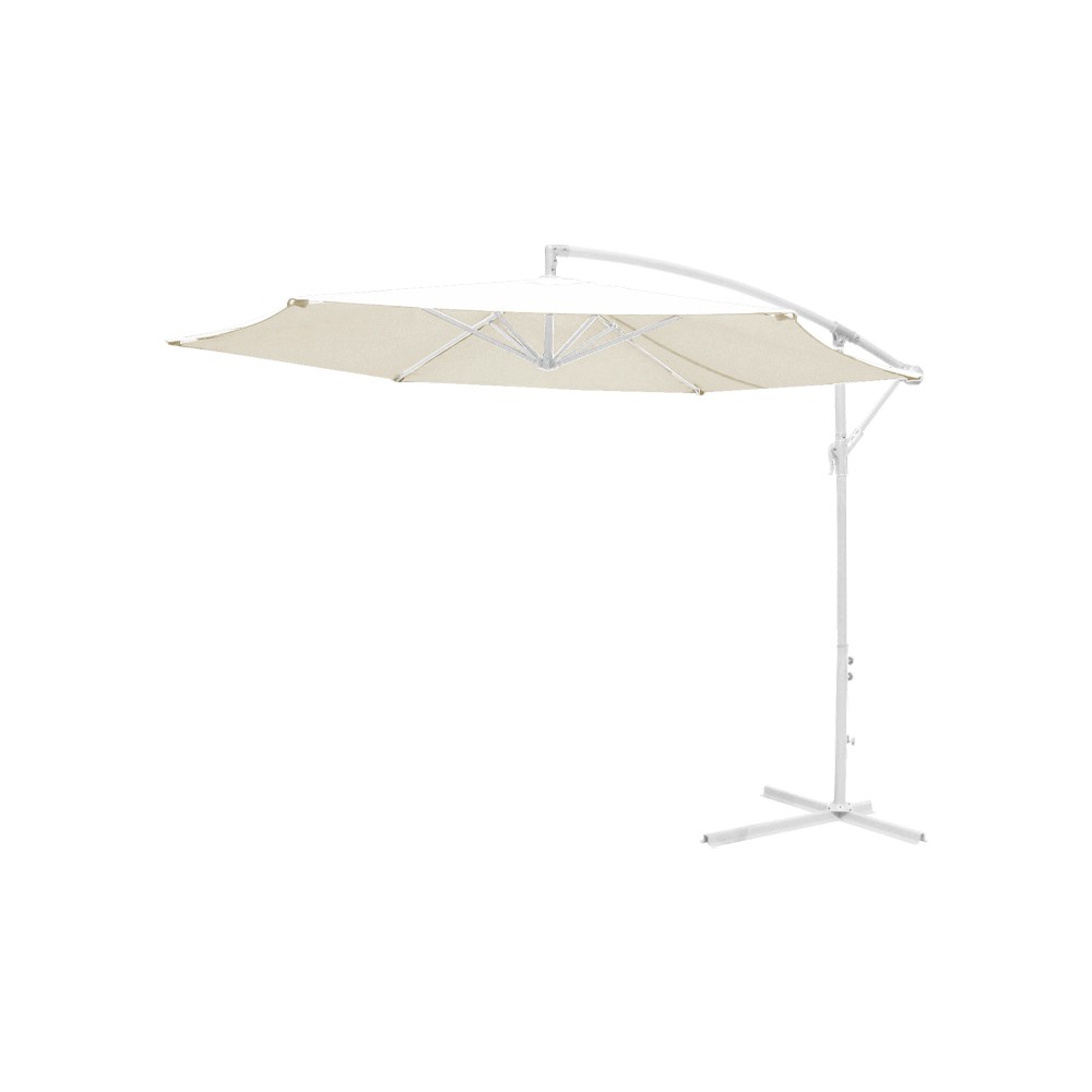 Parasol professionnel  tissu blanc aluminium-beige Φ3m