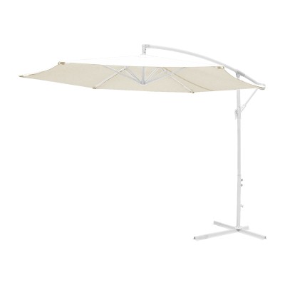 Parasol professionnel  tissu blanc aluminium-beige Φ3m