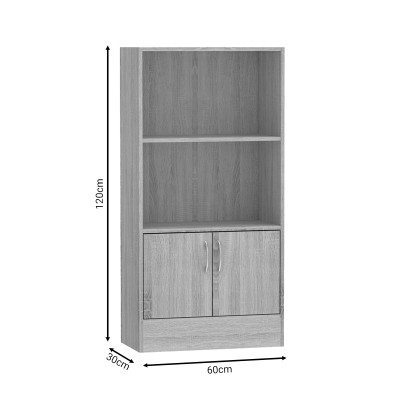 Bibliothèque Negan bois Sonoma mélamine 60x30x120cm
