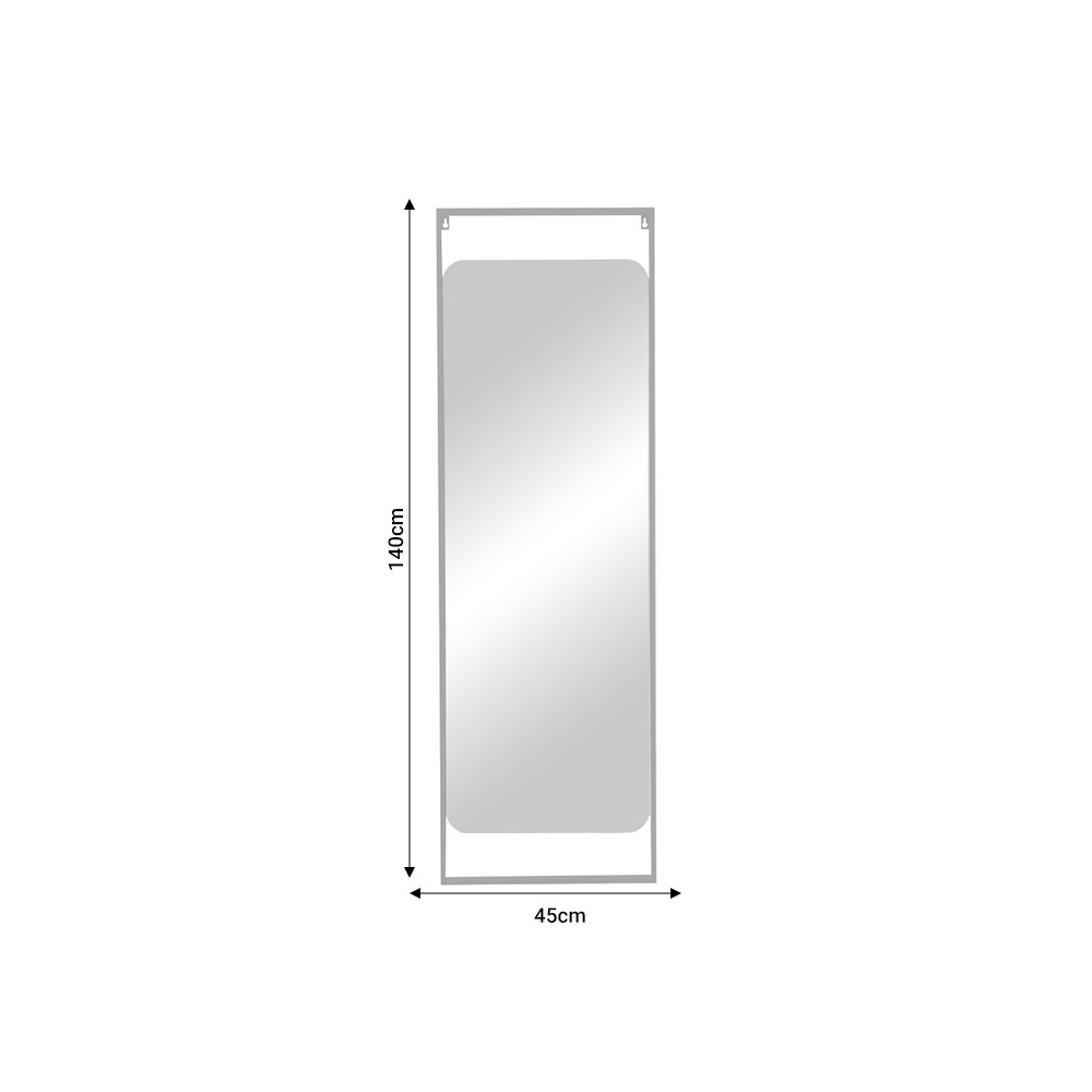 Miroir Piza en fer blanc et verre 45x2x140 cm