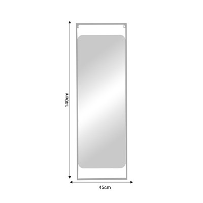 Miroir Piza en fer blanc et verre 45x2x140 cm