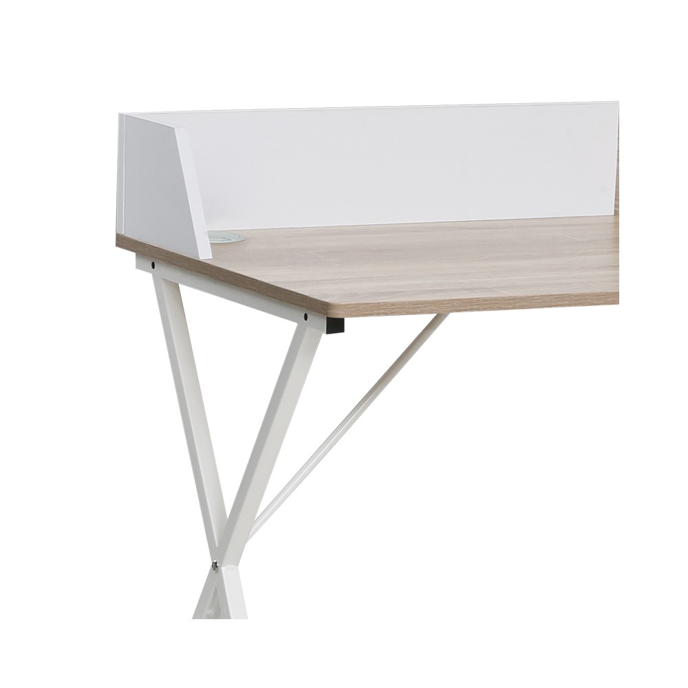 Bureau de travail bois mélamine Zervan  blanc 90 x 50 x 85 cm