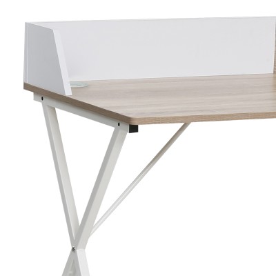 Bureau de travail bois mélamine Zervan  blanc 90 x 50 x 85 cm