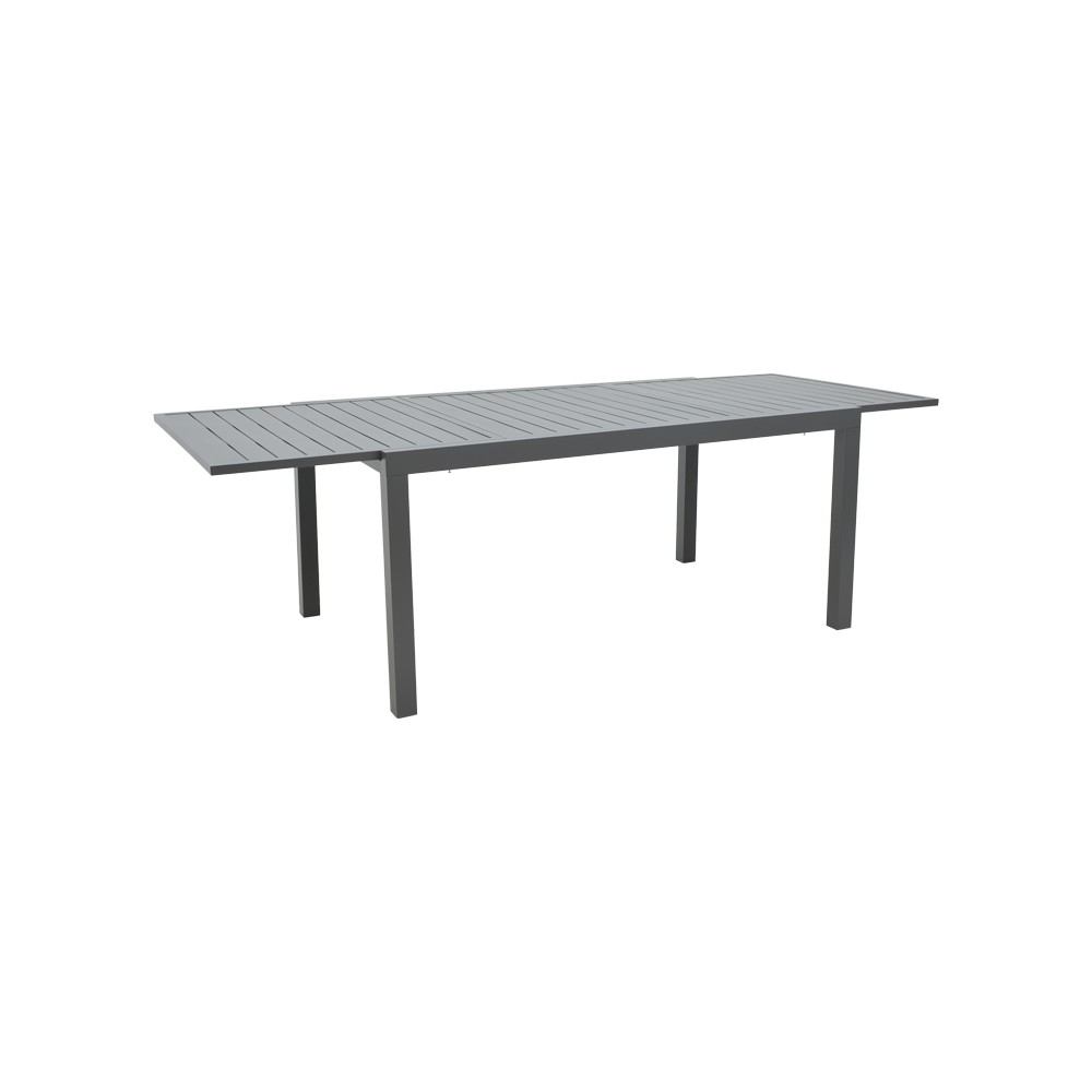 Table de jardin extensible Lafla aluminium gris foncé 160-240x100x75 cm