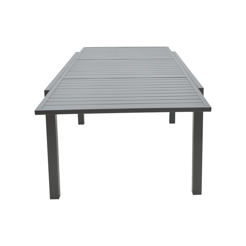 Table de jardin extensible Lafla aluminium gris foncé 160-240x100x75 cm