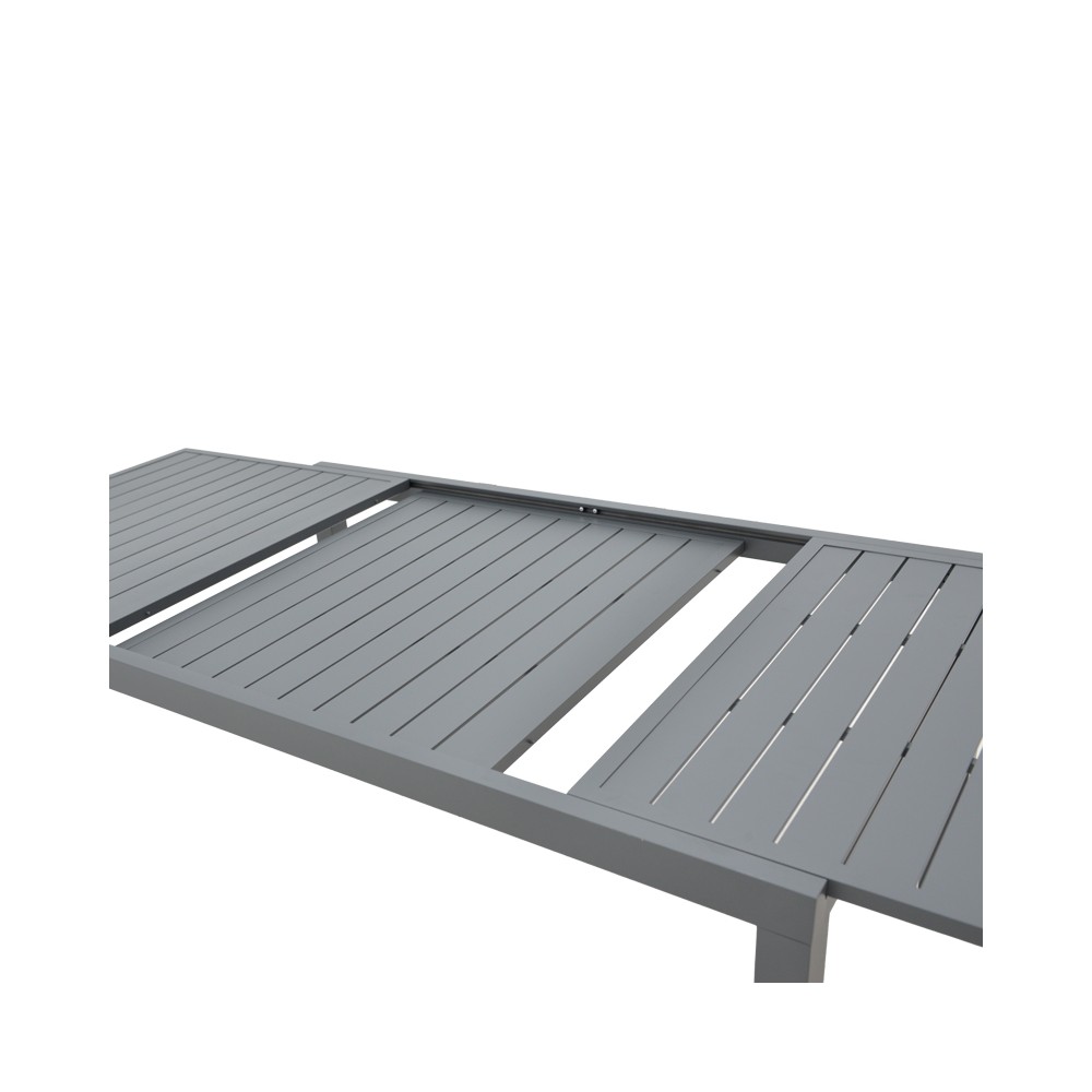 Table de jardin extensible Lafla aluminium gris foncé 160-240x100x75 cm