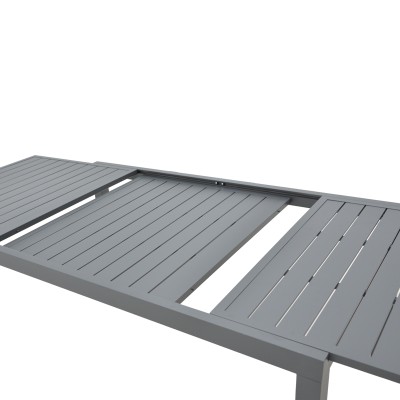 Table de jardin extensible Lafla aluminium gris foncé 160-240x100x75 cm