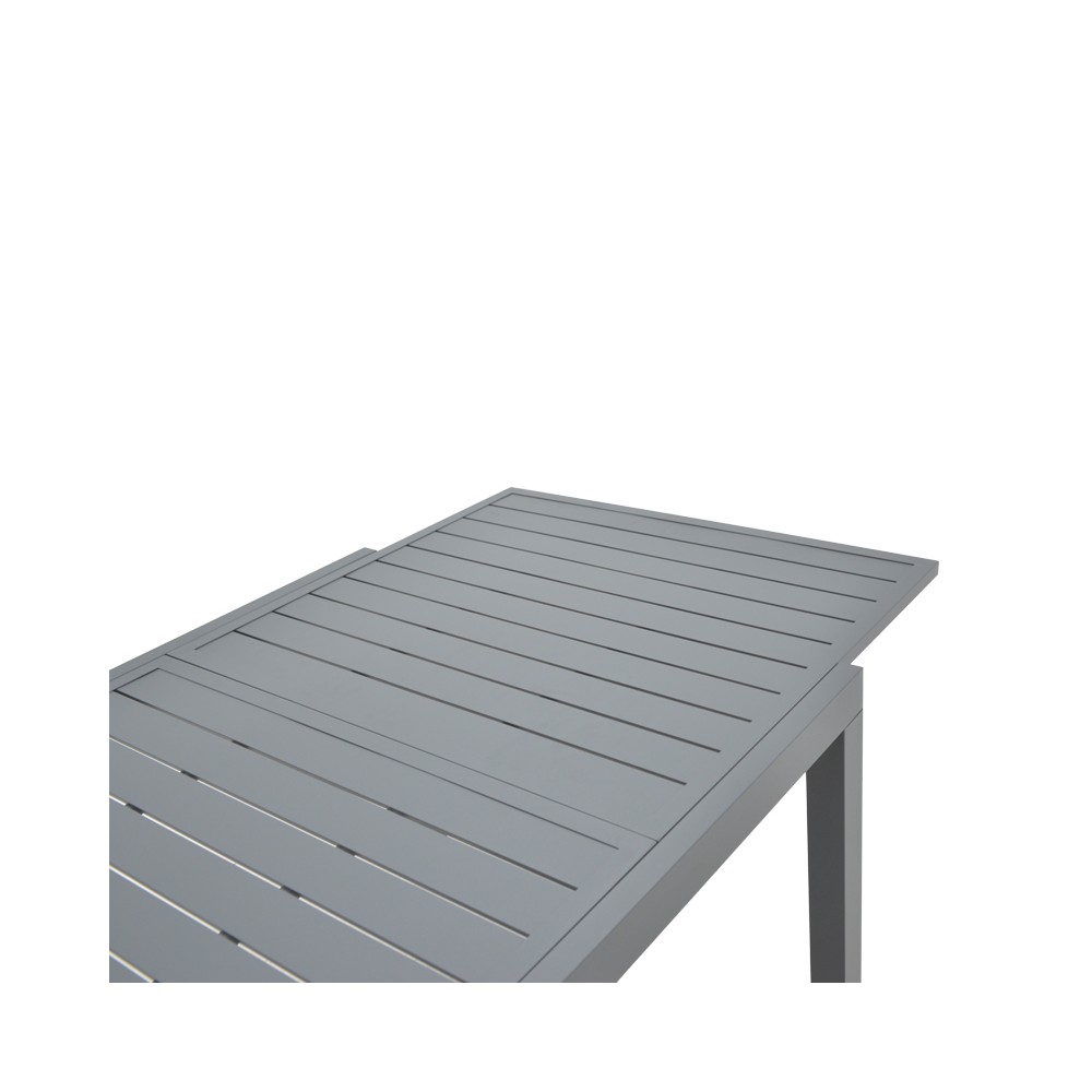 Table de jardin extensible Lafla aluminium gris foncé 160-240x100x75 cm