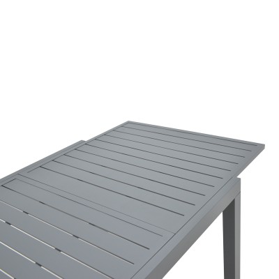 Table de jardin extensible Lafla aluminium gris foncé 160-240x100x75 cm