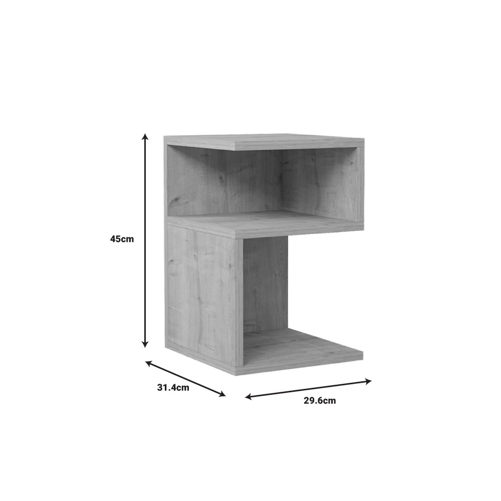 Table d'appoint Caroly mélamine teinte naturelle 29,6x31,4x45cm