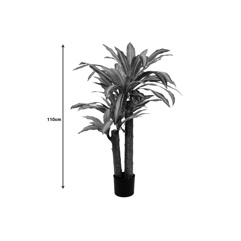 Plante artificiel décorative Dracaena en pot H110 cm