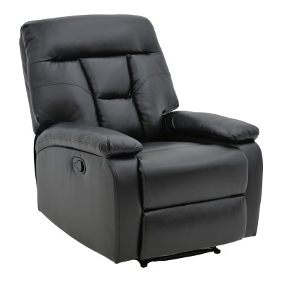 Fauteuil relax cuir noir 80x94x102 cm