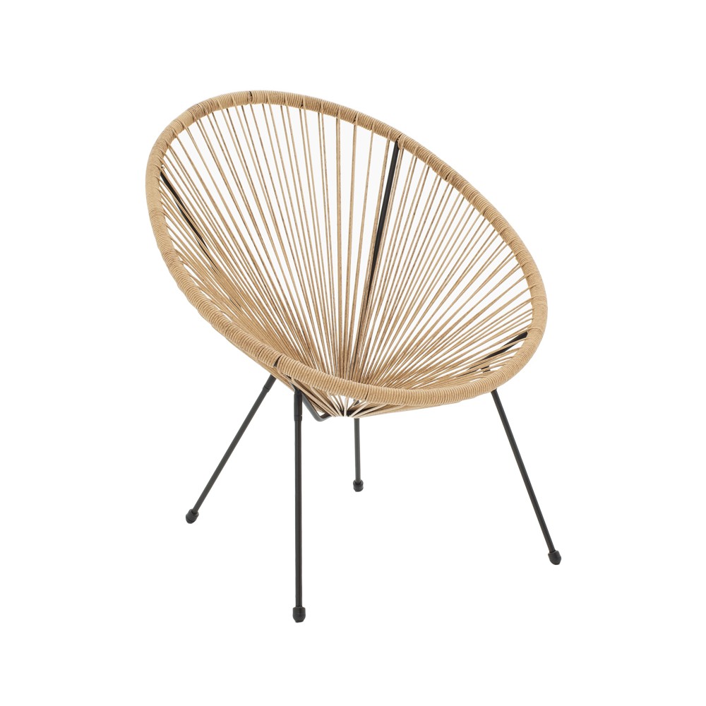 Fauteuil de jardin Acapulco rotin teinte naturelle 71x76x85 cm