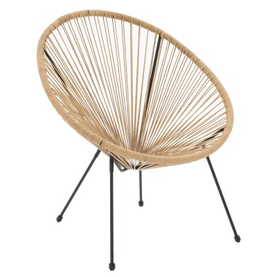 Fauteuil de jardin Acapulco rotin teinte naturelle 71x76x85 cm