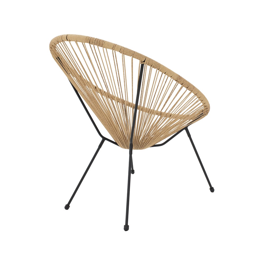 Fauteuil de jardin Acapulco rotin teinte naturelle 71x76x85 cm