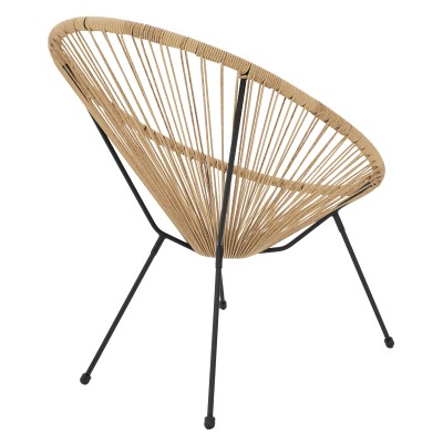 Fauteuil de jardin Acapulco rotin teinte naturelle 71x76x85 cm