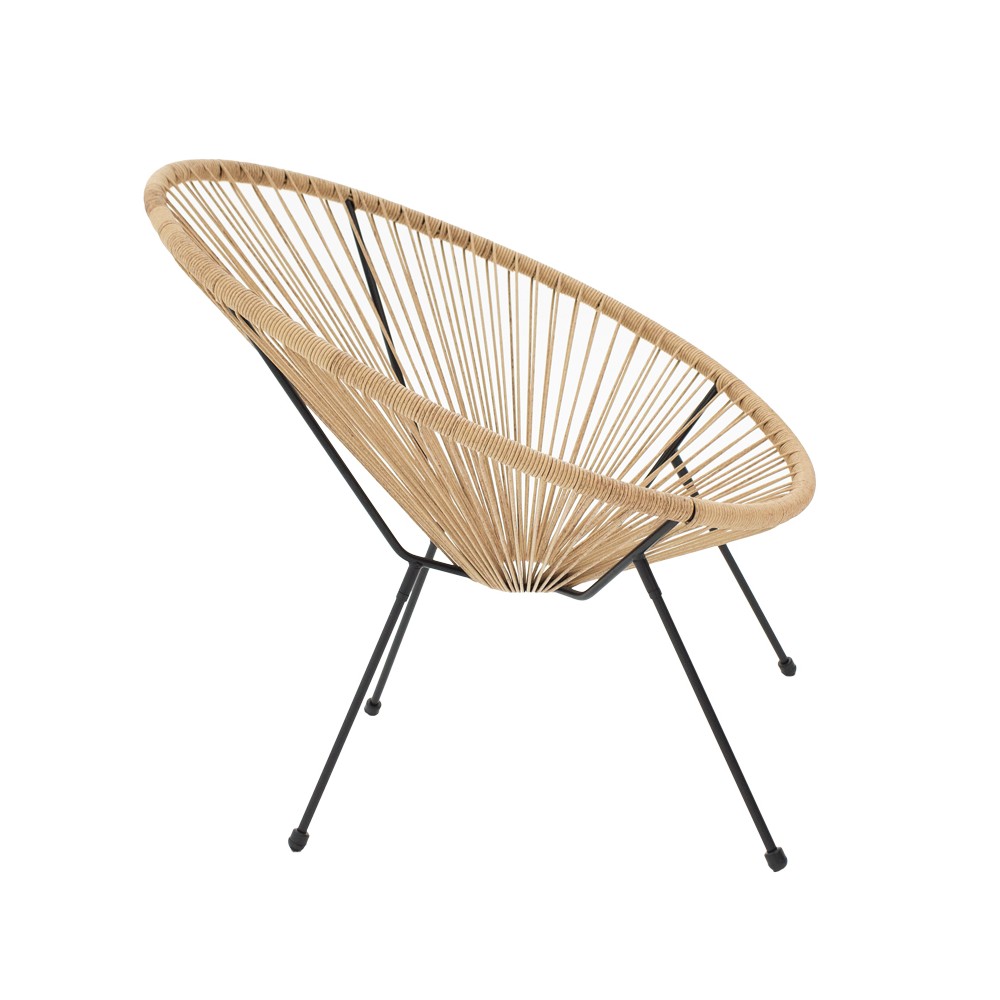 Fauteuil de jardin Acapulco rotin teinte naturelle 71x76x85 cm