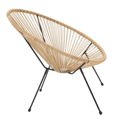 Fauteuil de jardin Acapulco rotin teinte naturelle 71x76x85 cm