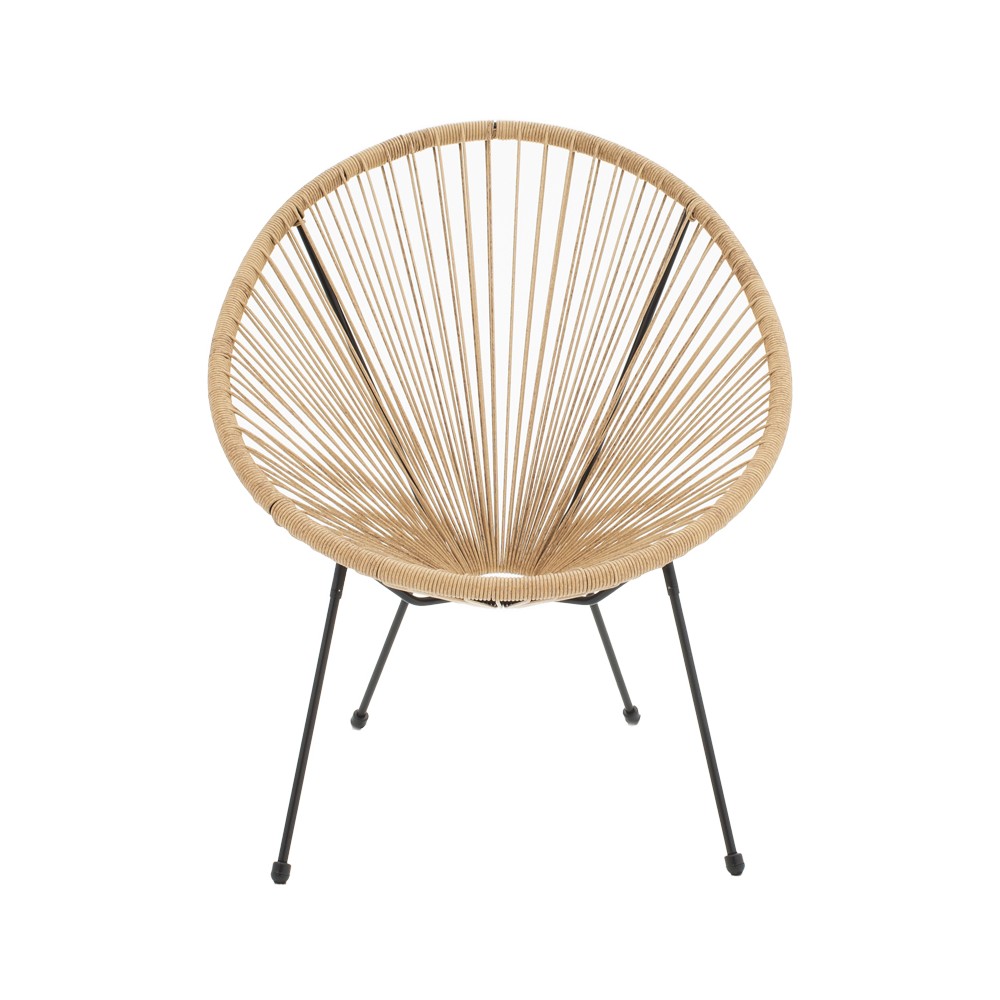 Fauteuil de jardin Acapulco rotin teinte naturelle 71x76x85 cm