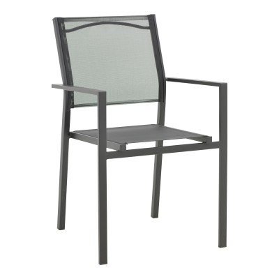 Chaise de jardin Confidence  textilène noir 54x54x86 cm