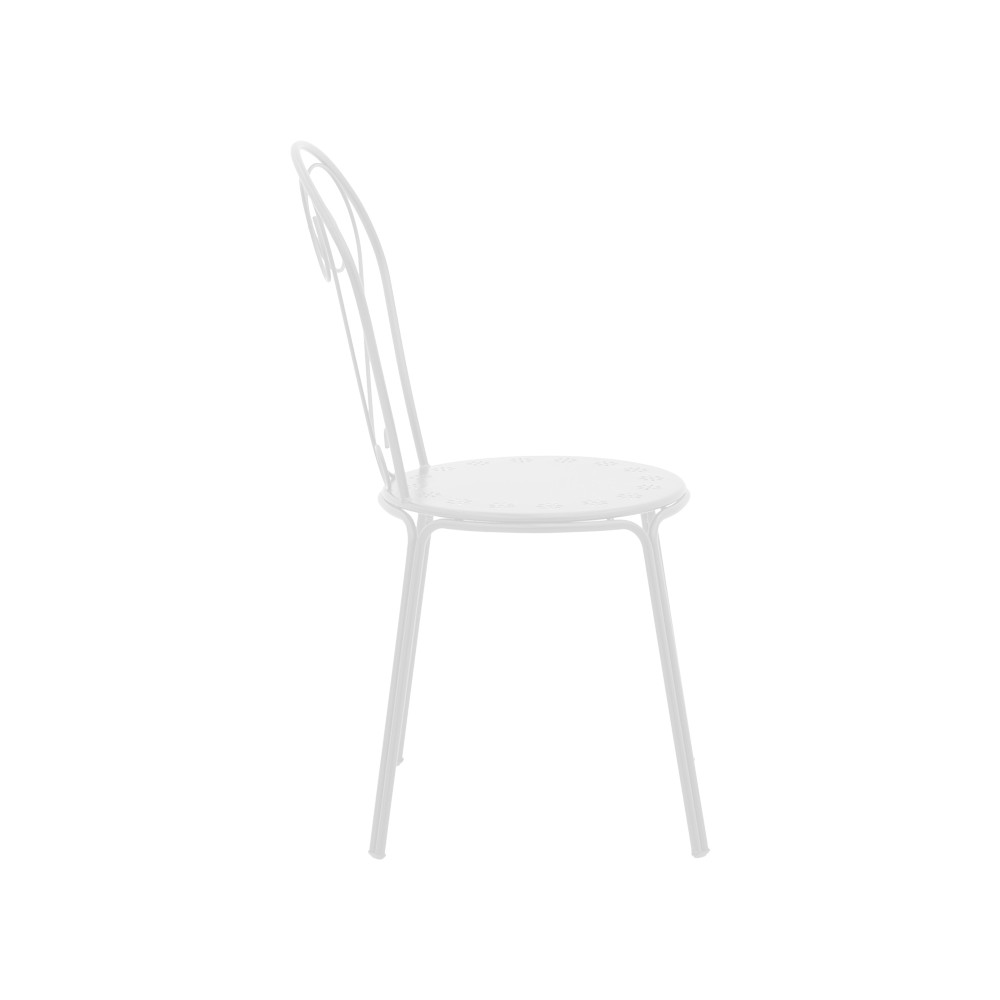 Chaise de jardin empilable Chari en métal blanc 49x55x90 cm