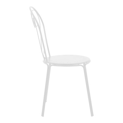 Chaise de jardin empilable Chari en métal blanc 49x55x90 cm