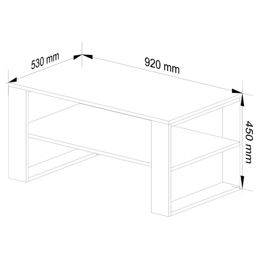 Table basse KIMA bois Chêne Noir 92 cm