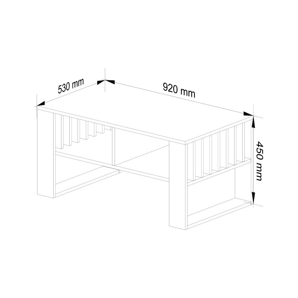 Table basse TIA avec rangement Bois Chêne Sonoma / Blanc 92X45x53 cm