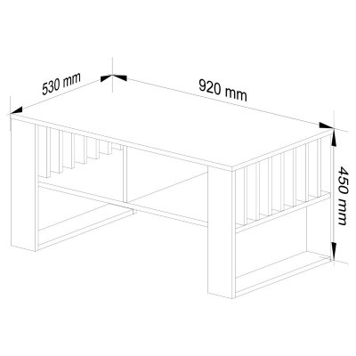 Table basse TIA avec rangement Bois Chêne Sonoma / Blanc 92X45x53 cm