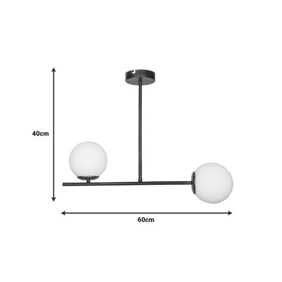 Éclairage de plafond Opedro à 2 lumières élégant - Design en métal noir