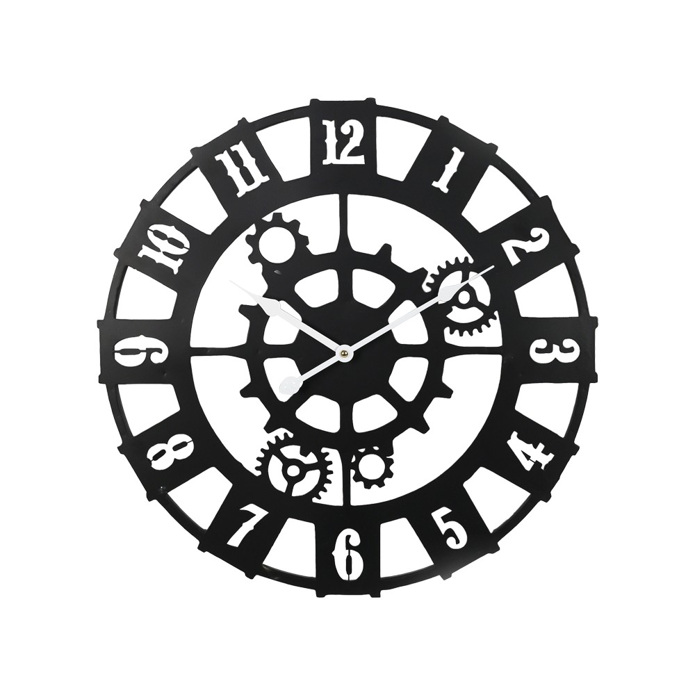 Horloge murale Idanst en métal abat-jour noir 47x2x47cm Horloge murale Idanst en métal abat-jour noir 47x2x47cm