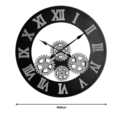 Horloge murale Graniz en métal couleur noire 60x3x60cm